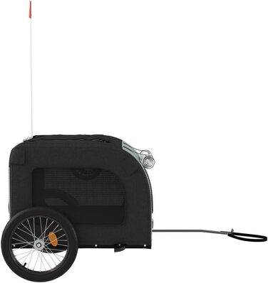 Festnight Причіп для велосипеда, переноска для собак, вантажний причіп для велосипеда, 45 кг, сірий та чорний, 69 x 133.5 x 73.5 см