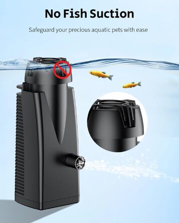 Скіммер для акваріума Pawfly 300 L/H 4W — поверхневий фільтр-насос для видалення масляної плівки та бруду (до 350 л), з біогубкою та присосками