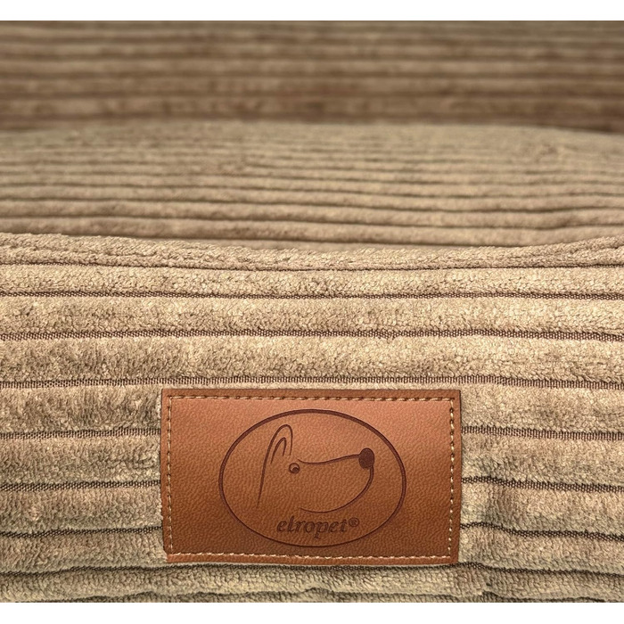 Ортопедичне ліжко для собак Elropet з м'якого корду, кошик для собак XS/S/M/L/XL/XXL (145x110x30 см), Cappuccino