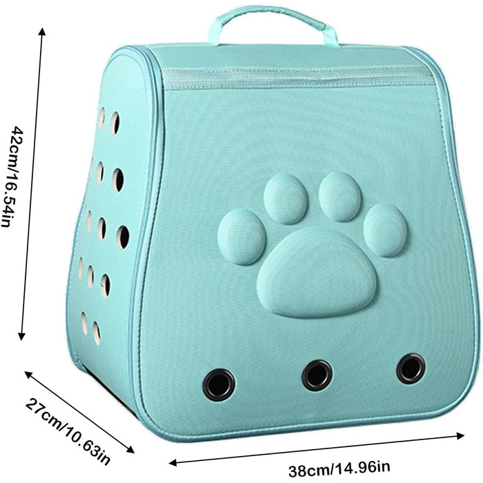 Транспортер для кошенят та цуценят: легка, дихаюча переноска для котів та собак, блакитна