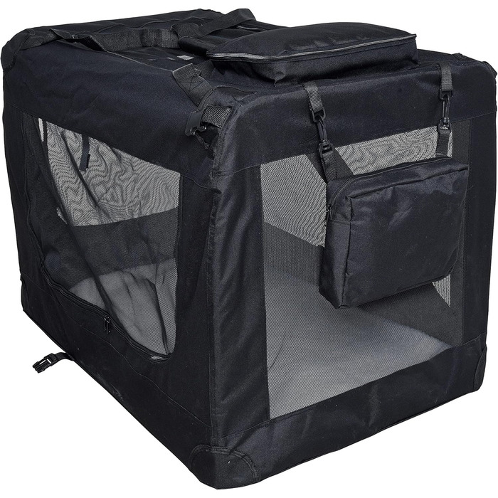ESTEXO Транспортна переноска для собак та котів, складана, автобокс (XXL, чорний)