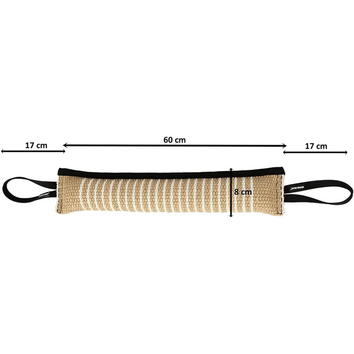 Dingo Gear Байт-ваурст із джуту, надміцний, з двома ручками, 60×8 см, для тренувань собак IGP IPO
