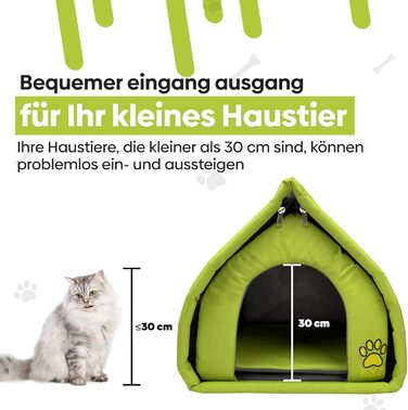 Текстильна будка для собак та котів EVE Textile Eskimo - зелена, 45x45x45 см