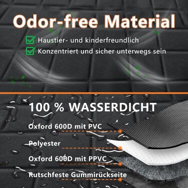 Захист для заднього сидіння авто для собак - водовідштовхуючий, антикіготок, універсальний, з боковими захистами та віконцем - чорний