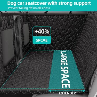 Захист для заднього сидіння автомобіля для собак з жорстким дном, XL, чорний. Водонепроникний, зносостійкий, антиковзний, для собак, вантажівок.