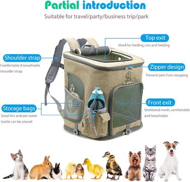 PETCUTE Рюкзак для собак і котів, складаний, з знімною підкладкою, дихаючий, з регульованими ременями, сумка для подорожей на відкритому повітрі (жовтий)