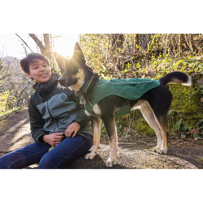 RUFFWEAR Overcoat Fuse – комбінований утеплений жилет і шлея для собак, з флісовою підкладкою, розмір S, зелений