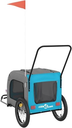 Фармінгери Gecheer для собак: чорний причіп з оксфордської тканини та металу. Вантажний причіп для велосипеда, транспортний причіп / 93859 (63 x 121 x 65 см, блакитний)