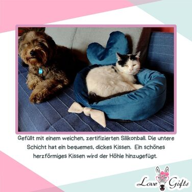 М'яке лежанка-подушка для собак Love Gifts® | Підходить для середніх та маленьких собак | Ортопедична лежанка | М'яке ліжко-подушка (Блакитний)