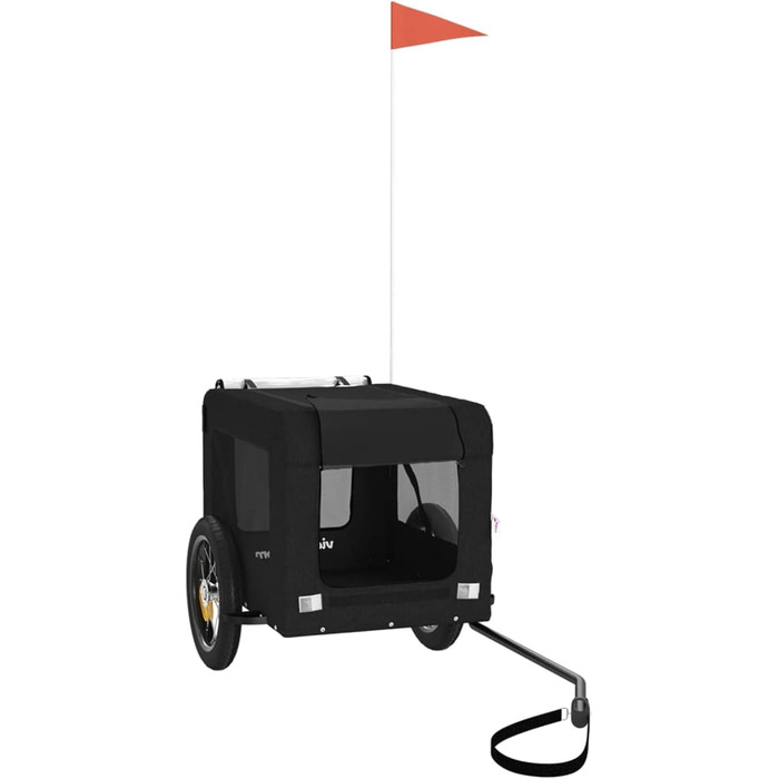 Причіп для велосипеда, переноска для собак, чорний, Oxford-тканина та метал, 93912