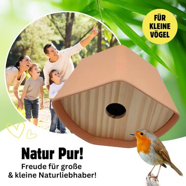 Будиночок для птахів Seaside No.64 - Vogelhaus з бамбука (темний) для малих птахів (синиць, зябликів, сніжників) - декор для дому та гніздовий будиночок на вулиці