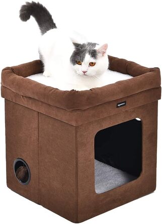 Складаний будиночок для котів Amazon Basics, коричневий, 38x38x43 см