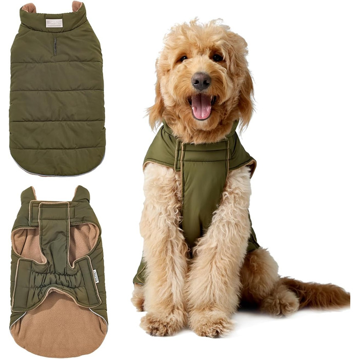 Жилет для тварин, зелено-коричневий, розмір L