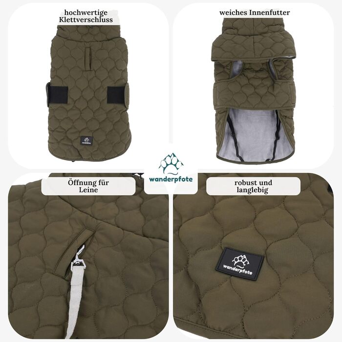 Водонепроникний теплий дощовик для собак Wanderpfote – стильний дощовик для маленьких та середніх собак (зелений, M)