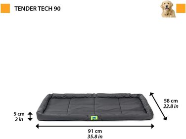 Ортопедична лежанка для собак великих порід Ferplast - чорна, водонепроникна, 91 x 58 x 5 см