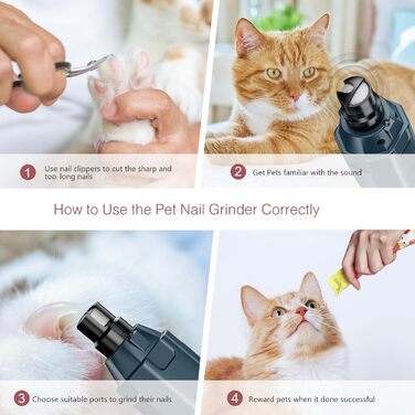 Електричний точилка для кігтів собак LOFICOPER з 6 швидкостями, 2 LED-лампочками, 3 портами - для малих, середніх та великих собак