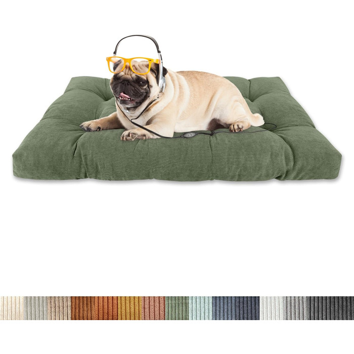 Ортопедичне ліжко для собак 50x30x6 см, м'яке ліжко для собак, диванчик для собак, подушка для собак, ліжко для великих собак, кошик для собак середнього розміру, зелений колір