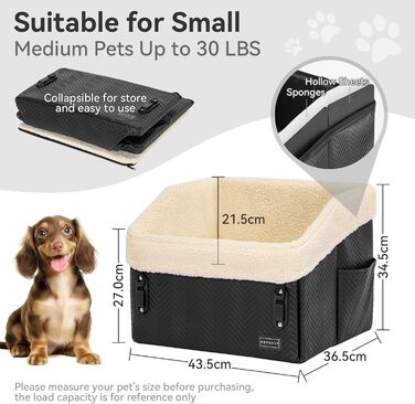 Автокрісло для собак PETSFIT - безпечне та зручне автокрісло для маленьких собак, чорного кольору