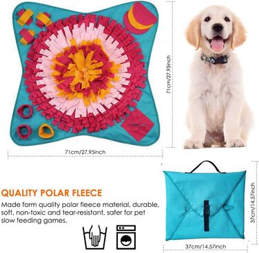 Килимок для собак Emwel для носових ігор, миючий, пазл-іграшка, великий, середній, цуценята, червоний