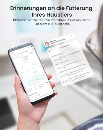Автоматичний годівниця для котів PETGUGU з таймером та керуванням через APP, керамічний набір для котів та собак, для кількох тварин (PF2)