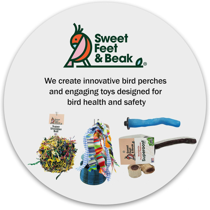 Безпечна пемзова жердина Sweet Feet and Beak для птахів, 30,5 см, фіолетова – підрізання кігтів і дзьоба, нетоксичний аксесуар для клітки, сприяє здоров'ю лап