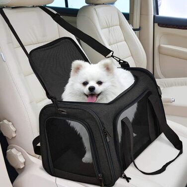 Траспортер для котів та собак, складаний, чорний. Атмосвіт, для подорожей, переноска для тварин