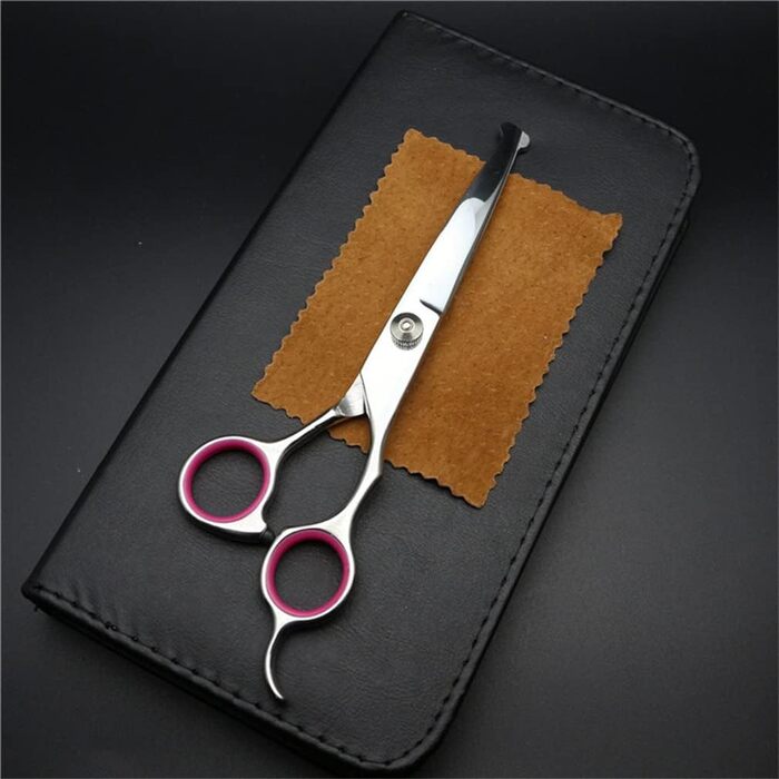 Набір професійних ножиць для грумінгу собак та котів, 4.5-6.5 дюймів, з безпечними закругленими кінцями, рожевого кольору