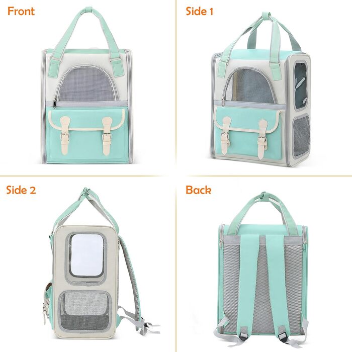Рюкзак для тварин ALLSOPETS з сітчастим вікном: зручний та дихаючий для котів та собак, ідеальний для подорожей та прогулянок (Блакитний)