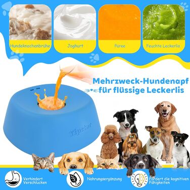 Іграшка-головоломка для собак Yipetor Schleckball для рідких ласощів (синій) - для великих, середніх та малих порід. З порошком мушель та йогуртом.