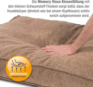 JAMAXX Преміум подушка для собак ортопедична, 90x70 см, коричнева. Зручний знімний чохол з високоякісного матеріалу Chinelle, м'яка наповнювач з Visco піни з ефектом пам'яті. Модель PDB1003 (M)