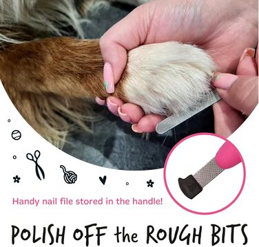 Триммер для собак та котів Bugalugs – безпечний набір для підстригання кігтів з пилочкою, S-M