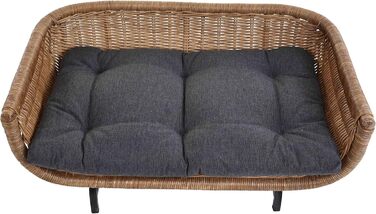 Корзина для собак та котів Retro Design, XL, з подушкою, ротанг, світло-коричневий