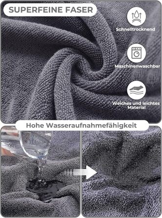 Рушник для собак з мікрофібри, халат для собак, швидковисихаючий, з регульованим коміром на липучці, для великих, середніх та маленьких собак/котів (Сірий, M)