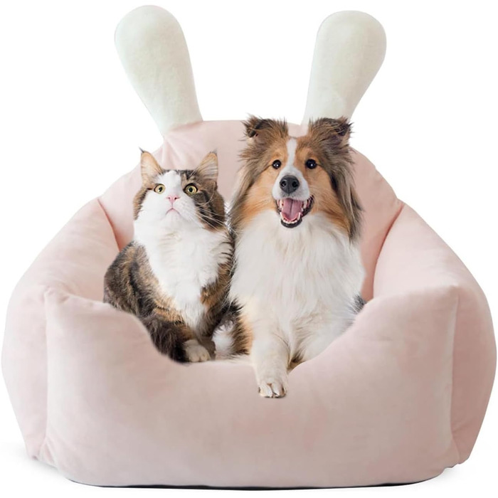 Килимок для котів та собак PETCUTE XL Рожевий: м'який, теплий, для котів та маленьких собак, з дизайном кролика, можна прати