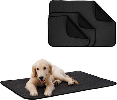 Водонепроникний килимок для собак, миючий, неслизький, швидковисихаючий, для дивана, авто, клітки, трави, ліжка (великий: 100 x 67 см, сірий)