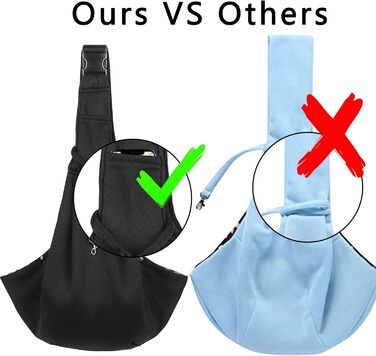 Сумка-слінг для тварин, переноска для котів та собак, регульована через плече, чорна