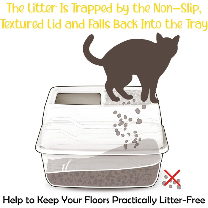 Лоток для котів Cat Centre Katzenklo XL з кришкою, Hop-In, Top Entry, сірий, 56 x 40 x 38 см