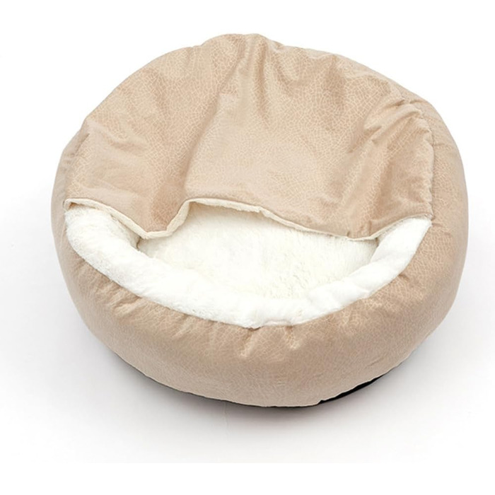 Кругле ліжко для собак та котів, плюшеве, 60 см (Бежевий)