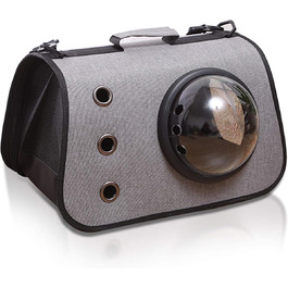 Транспортна переноска для котів та собак PETCUTE - м'яка, складана, сіра, 40x25x25 см