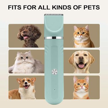 Набір для догляду за собаками вдома - 4-в-1. Електричні ножиці, регульовані, для цуценят, зелений