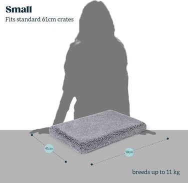 Лежанка для собак Stoutwool 10см, стійка до кусання, ортопедична, для маленьких порід, 58x41x10см, сіра
