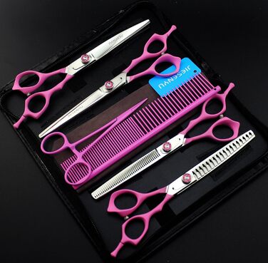 Набір професійних ножиць для грумінгу собак JIESENYU: 7 дюймів, прямі та витончені леза, 4 шт.