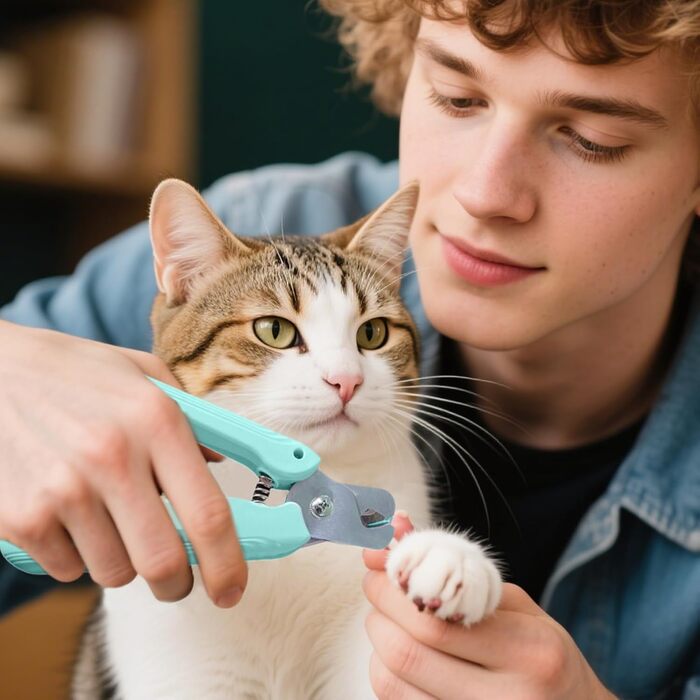 Ножиці для обрізання кігтів собак та котів з LED-підсвічуванням | Безшумні, з захисним насадком та ергономічним дизайном | Для собак та котів будь-яких порід