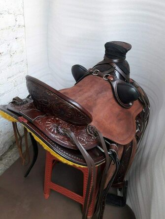 Вестерн сідло з натуральної шкіри для коней Equestrian Universe