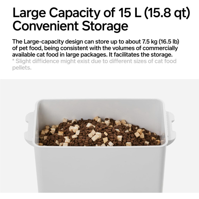 Контейнер для зберігання корму для тварин з вагами Pidan, 7.7 кг, вакуумний, для собак та котів