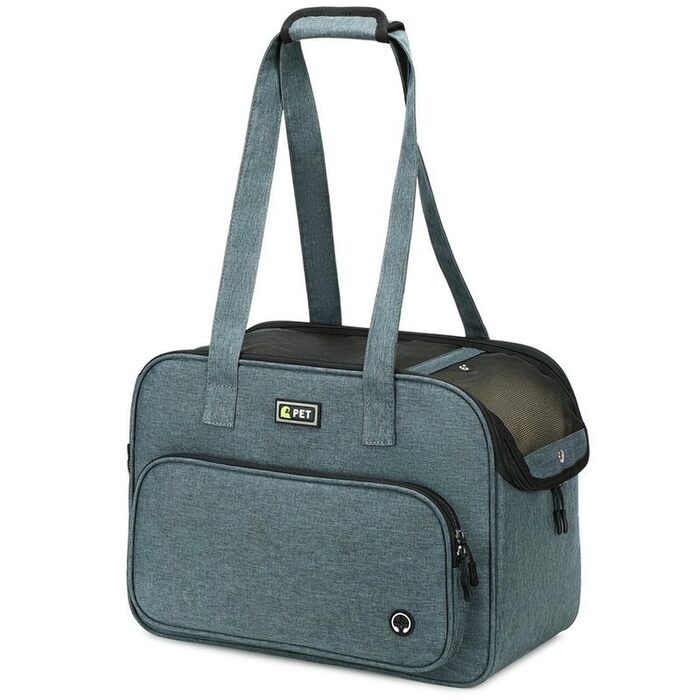 Переносна переносна сумка-переноска для собак RATEJNDGT, сіра, 43 x 20,5 x 30 см