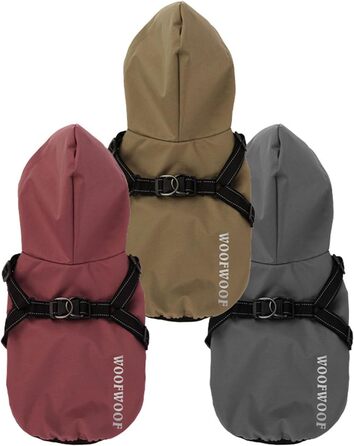 Водонепроникний дощовик для собак, дощова куртка з капюшоном для тварин, червоний, розмір XXL (56 см)