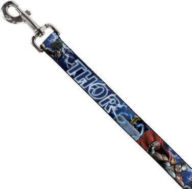 Повідок для собак Buckle-Down Avengers Thor Hammer, 120 см, 3,8 см, синій з білим, міцний нейлон