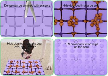 Килимок для собак Katzenschlamm з силіконовими кульками та присосками, лінза для собак, зменшує нудьгу, підходить для ласощів та корму, фіолетовий