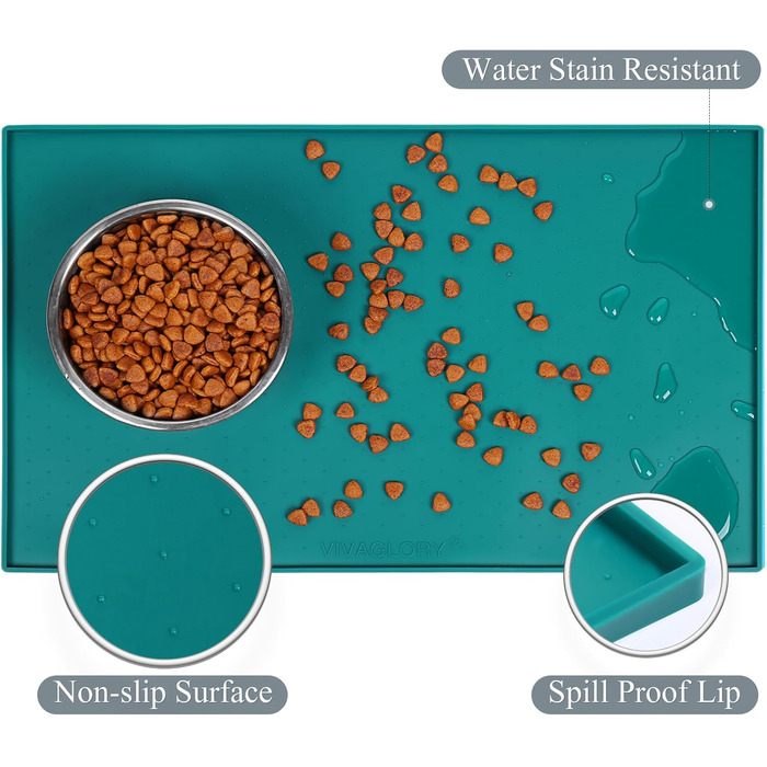 Підкладка під миску для собак та котів VIVAGLORY Grippymat, силіконова, велика (60x40 см)